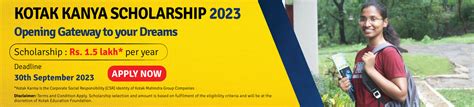 Kotak Kanya Scholarship 2023 Kotak Education Foundation Kef