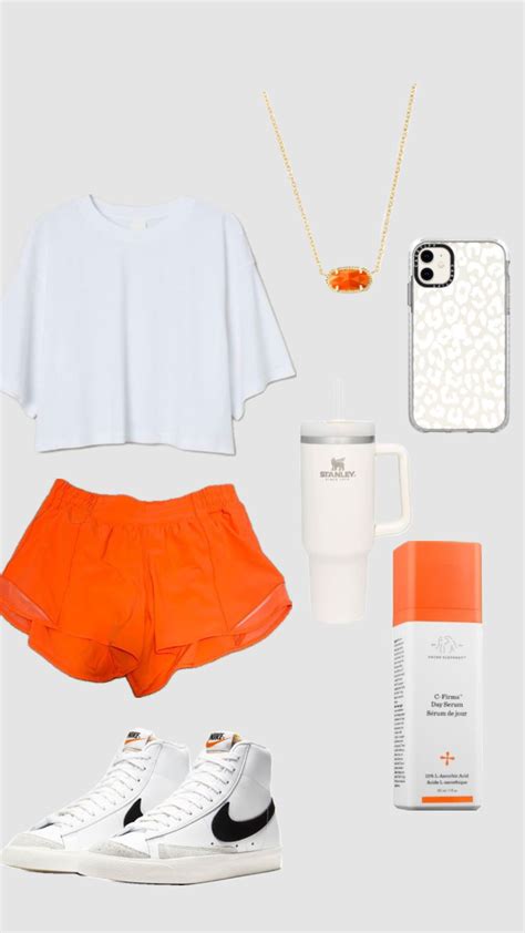 Preppy Orange And White Outfit In 2023 Preppy Outfit Cute Preppy Outfits Easy Trendy Outfits