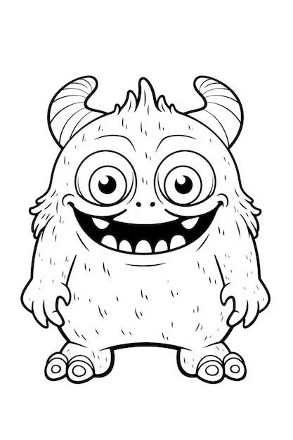 Ein cartoon monster mit großen augen und einem breiten lächeln