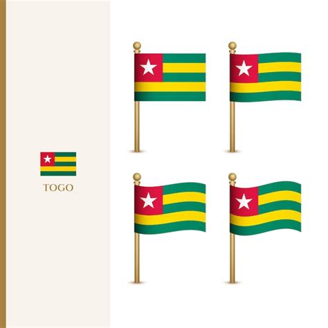 Premium Vector Waving Togo Flags D Vector Illustration Flag Of Togo