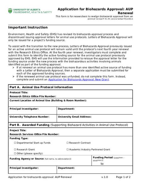 Apply For And Manage A Biohazard Use Authorization BUA Doc