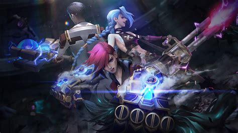 LoL Arcane Vi Jinx Jayce 4K 8541h Wallpaper IPhone Phone