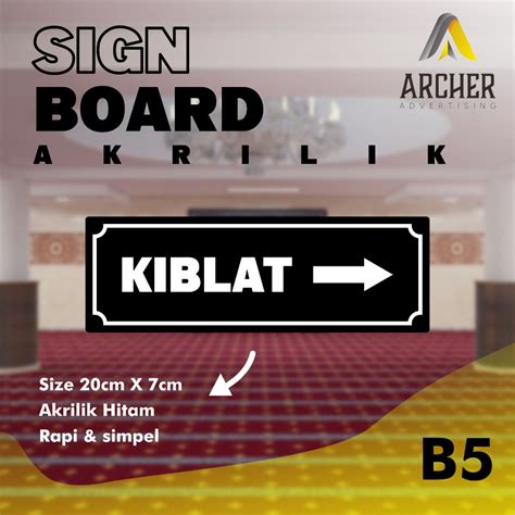 Jual Sign Board Akrilik Penunjuk Ruangan Arah Kiblat Shopee Indonesia