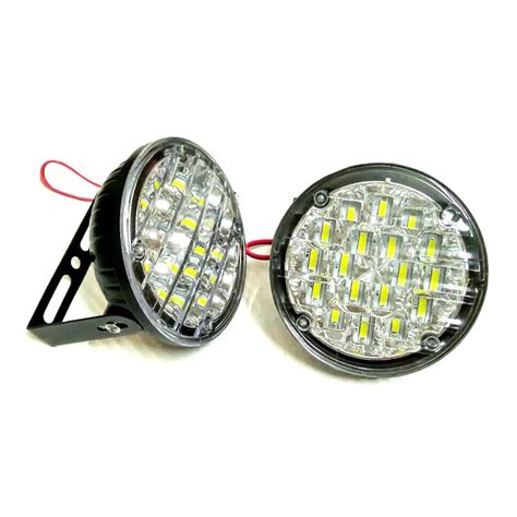 New Pcs V Led Round Car Driving Daytime Running Light Drl