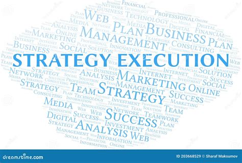 Strategy Execution Word Cloud Create With Text Only Stock Illustration