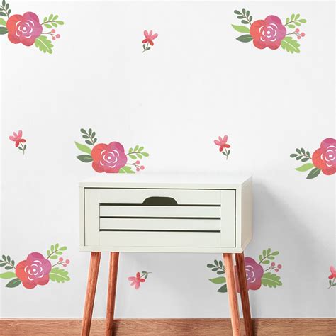 Flowers Wall Decals Floral Nursery Decor Girls Wall Decor - Etsy