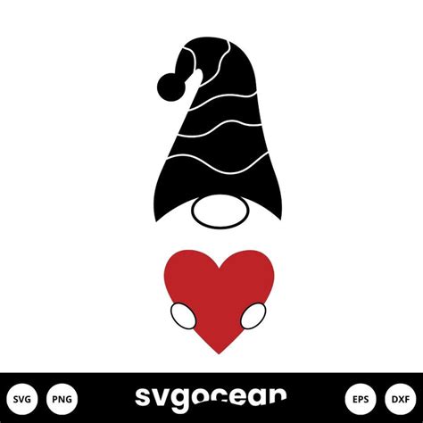 Valentine Gnome SVG vector for instant download - Svg Ocean — svgocean