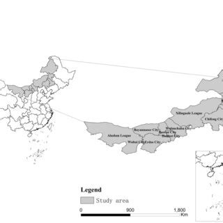 Map Of Study Area In Inner Mongolia Autonomous Region China