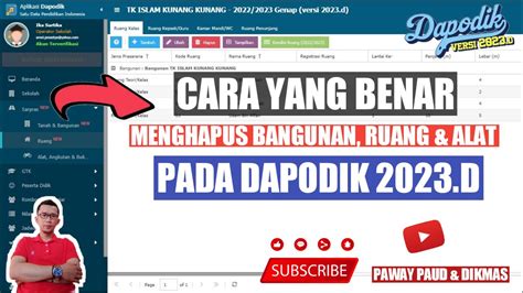 Cara Yang Benar Menghapus Bangunan Ruang Alat Pada Aplikasi Dapodik