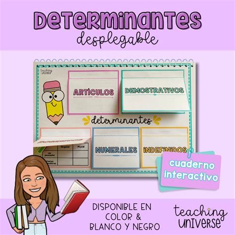 Determinantes Desplegable Cuaderno Interactivo Teaching Universe