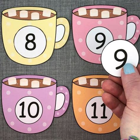 Hot Cocoa Number Match Preschool Colors Free Preschool Printables Alphabet Worksheets Free