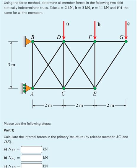 Solved Using The Force Method Determine All Member Forces Chegg