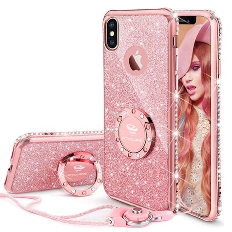 OCYCLONE Fundas Para IPhone X Purpurina Ultra Slim Fundas IPhone X Soft