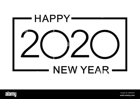 Happy New Year 2020 Design Template Isolated Vector Illustration On