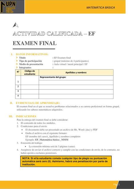 EXAMEN FINAL MATEMATICA BASICA SOLUCION Yamileth UDocz