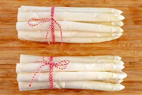 New Harvest Of White Asparagus Two Bunches High Quality Raw Asparagus