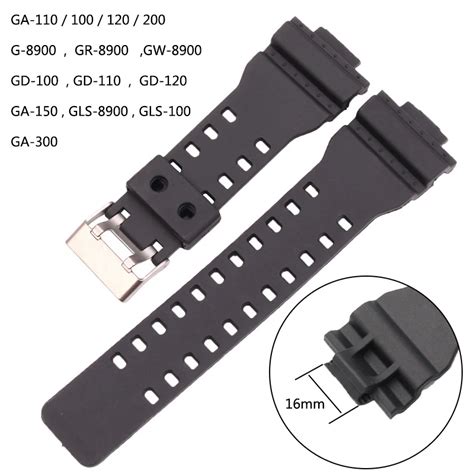 Mm Rubber Black Watchband Men Sport Diving Silicone Watch Band For