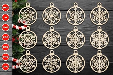 Christmas Ornament Laser Cut Svg Bundle Graphic By Laijuakter