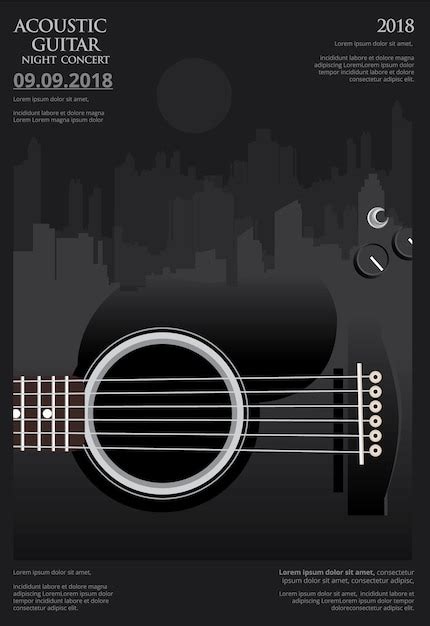 Premium Vector Guitar Concert Poster Background Template