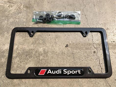 For Sale Audi Sport Carbon Fiber License Plate Frame Genuine