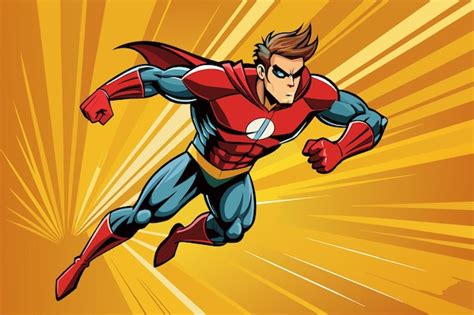 Premium Vector A Cartoon Superhero Flying Through The Air A Cartoon