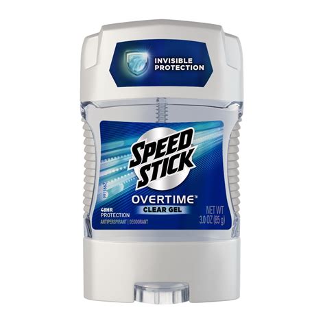 Speed Stick Men's Overtime Clear Gel, Antiperspirant & Deodorant, 3 ...