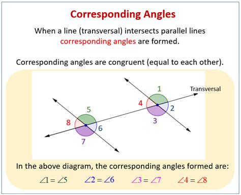 Corresponding Angles (examples, solutions, videos, worksheets, games ...