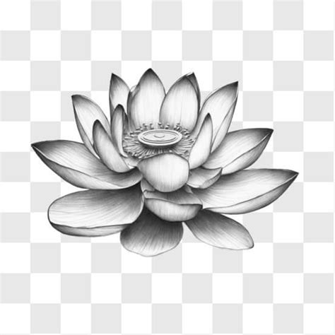 Download Stunning Black And White Image Of Lotus Flower On Water Sketches Online Creative Fabrica