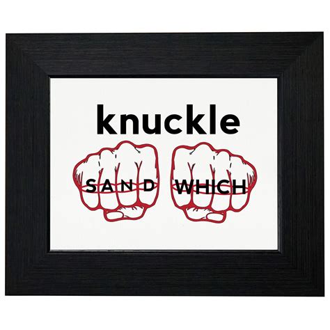 Knuckle Sandwich Funny Brass Knuckles Fight Framed Print Poster Wall