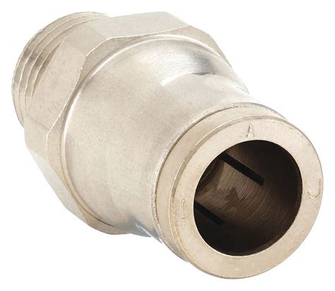 Nickel Plated Brass Push To Connect X Mnpt Male Connector Znv