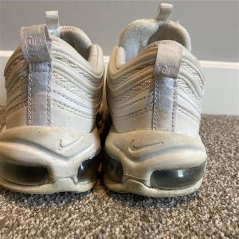 NIKE AIR MAX 97 GS WHITE WOLF GREY Size 5 UK Depop