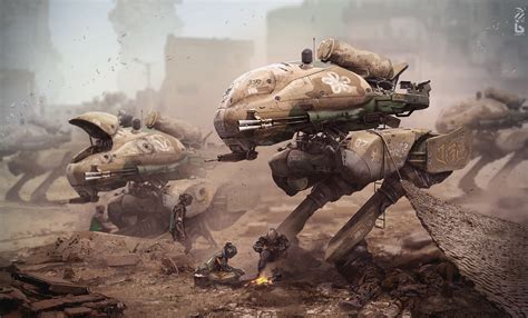 Wallpaper Futuristic Vehicle War Artwork Soldier Science Fiction Military Army