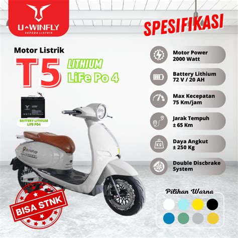 Jual Uwinfly Motor Listrik Type T5 Lithium Shopee Indonesia