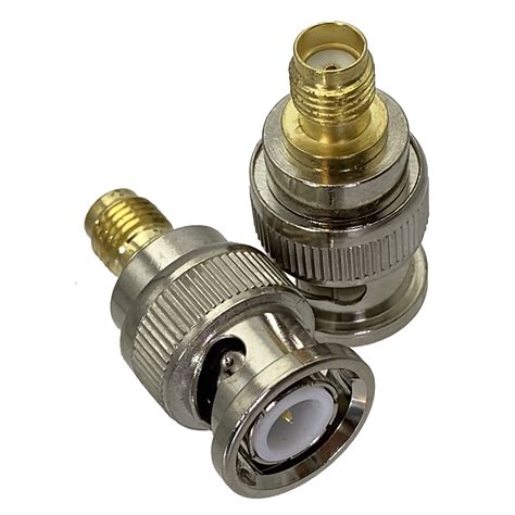 1 pces bnc macho plug para sma fêmea jack rf coaxial adaptador conector