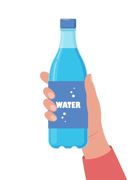 Premium Vector Hand Holding Bottle Of Water Drink More Water Concept Vector Illustration