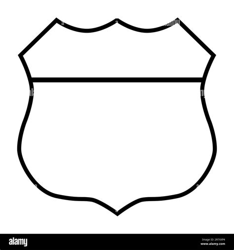 Route 66 traffic sign template in black line on white Stock Photo - Alamy