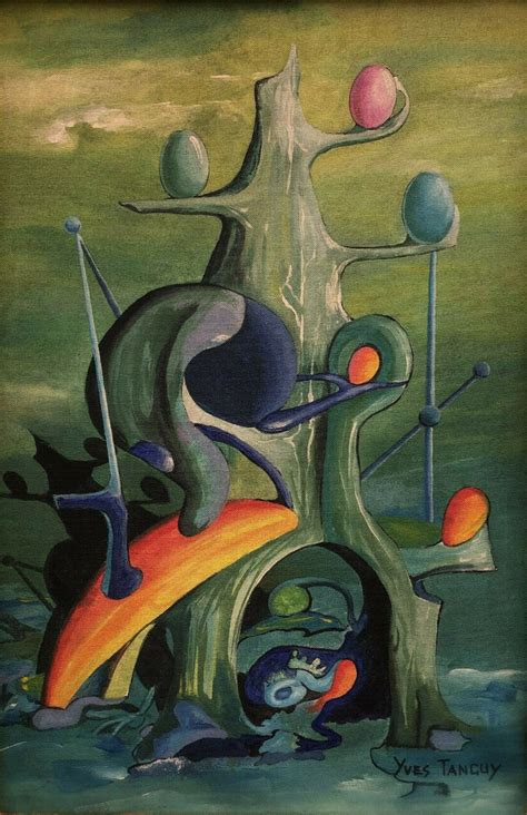 Yves Tanguy Oil On Canvas Signed Artwork Etsy