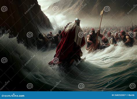 Exodus Of The Bible, Moses Crossing The Red Sea With The Israelites ...