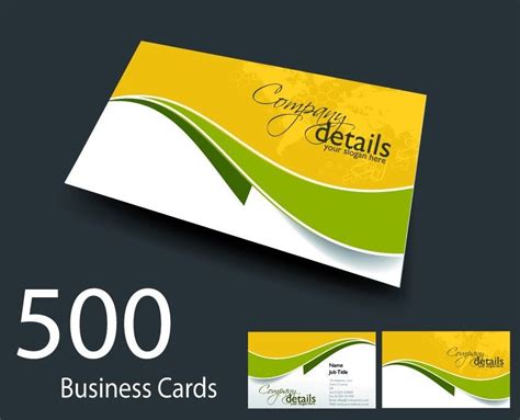 500 Full Colour Double Sided Business Cards Printed On 350gsm Board