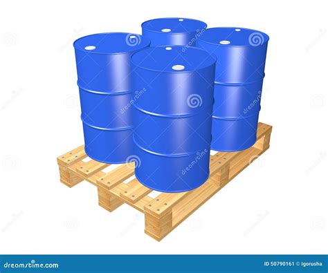 Drums on a pallet stock illustration. Image of barrel - 50790161