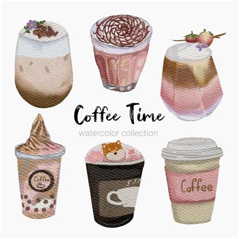 Free Vector | Set of cold Beverages for Cafeteria and restaurant Menu in glass and plastic cup