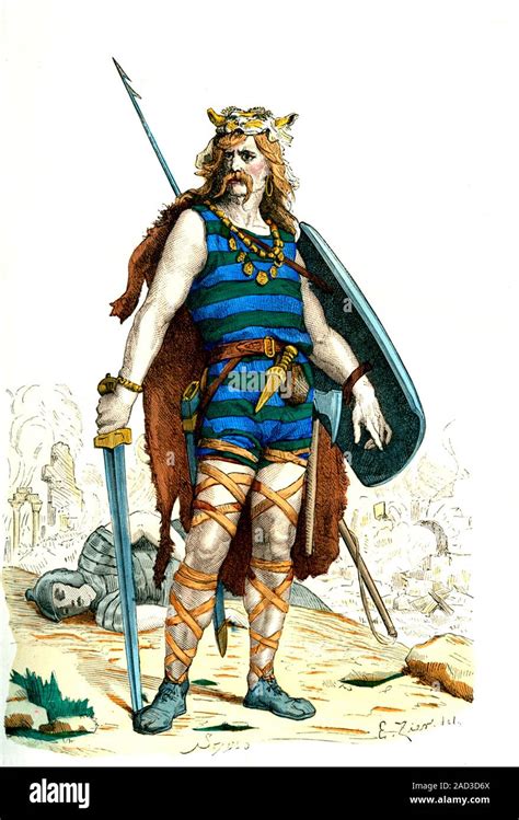 Gallic Warrior 1878 Illustration The Gauls Were Celtic People From