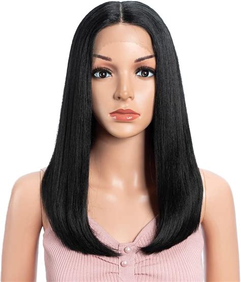 Joedir 12 Short Bob Yaki Straight Lace Front Wig Kinky Straight T Part