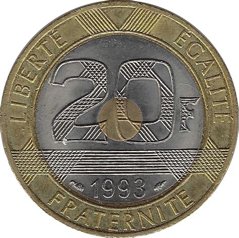 FRANCE 20 FRANCS MONT ST MICHEL 1993 SUP Gonçalves Lobo Numismatique