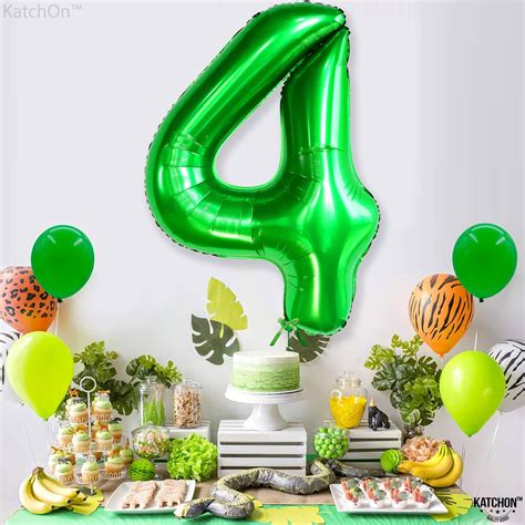 Buy Giant, Dark Green 4 Balloon Number - 40 Inch | 4th Birthday ...