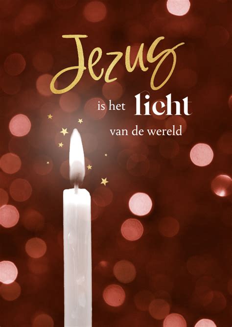 Kerstkaart Christelijk Jezus Licht Wereld Kaars Kaartje Go