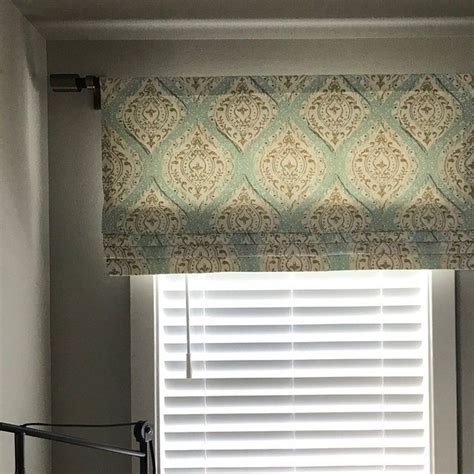 Lined Faux Stationary Flat Roman Shade Valance Modern Etsy Flat