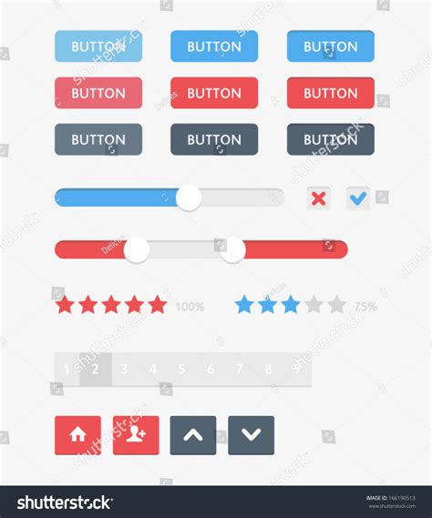 Modern Ui Flat Design Vector Buttons Vector De Stock Libre De