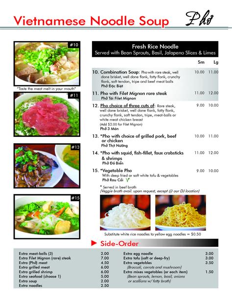 Pho Saigon Pearl Diamond Jamboree Menu