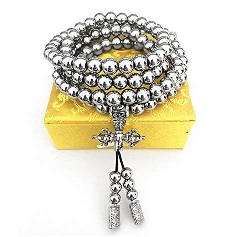 Nireus Jewelry Stainless Steel 108 Prayer Buddism Mala Buddha Beads